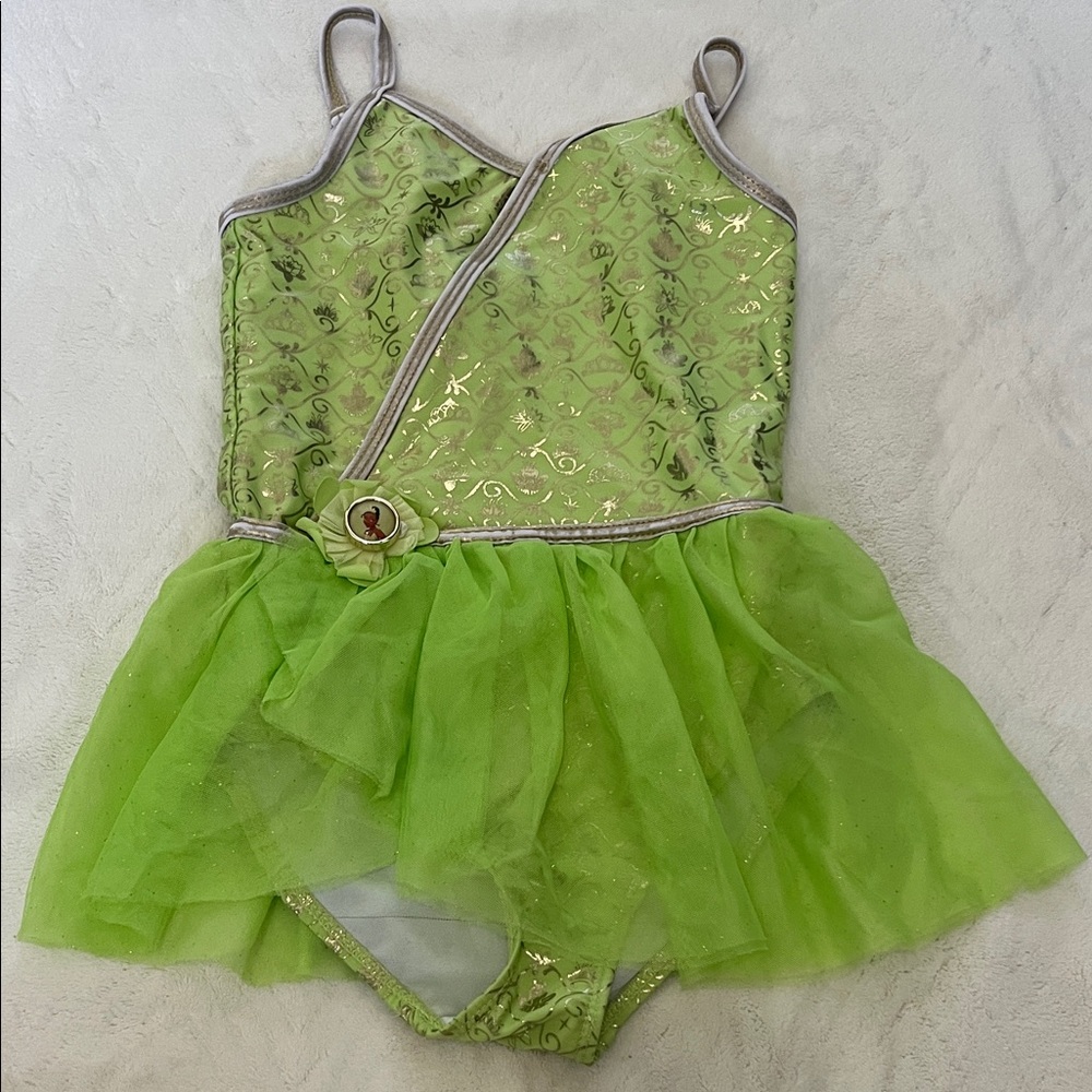 Disney Lime Green Tinker Bell Swimsuit with Tulle Skirt